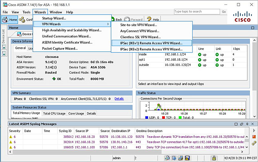 Screenshot of L2TP VPN setup